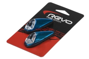 Kierunkowskazy Revo Custom,  niebieskie / białe szkło