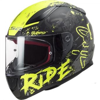 KASK LS2 FF353 RAPID NAUGHTY BLACK H-V YELLOW