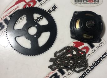 Zestaw napędowy POCKET MINI QUAD GOKART zębatka, łańcuch, dzwon