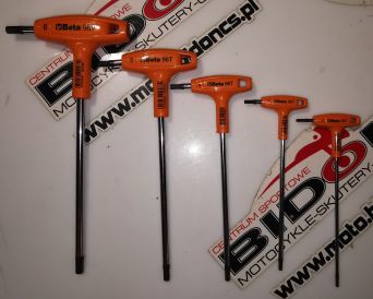 Komplet 5 kluczy trzpieniowych kątowych sześciokątnych z rękojeścią Beta 2,5-6 mm