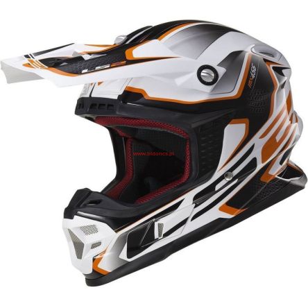 Kask motocyklowy LS2 MX456 Light Compass White Orange 