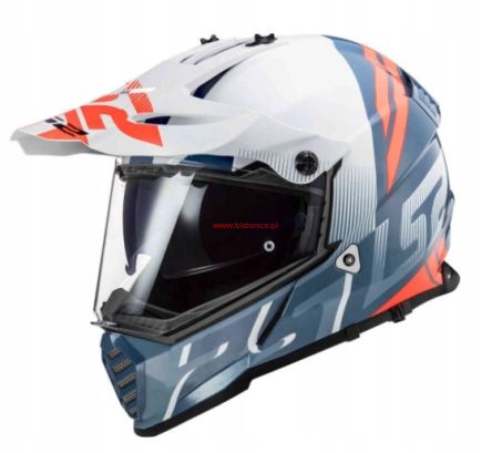 Kask motocyklowy LS2 MX436 Pioneer Evo Evolve White Cobalt