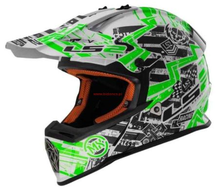 Kask LS2 FAST Glitch White Black Green