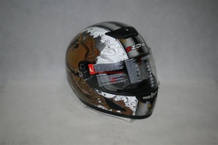 Kask Ozone Scorpion integralny biało-złoty