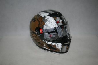 Kask Ozone Scorpion integralny biało-złoty