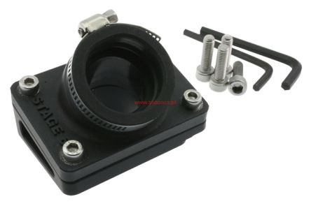 Króciec ssący z podstawą Stage6 R/T d.28mm, pomarańczowy, Gilera / Piaggio / Peugeot leżący