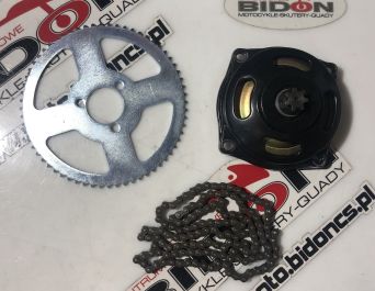 Zestaw napędowy POCKET MINI QUAD GOKART zębatka, łańcuch, dzwon