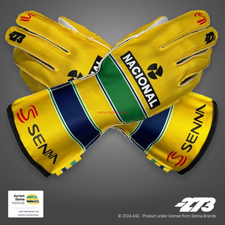 Rękawice Minus 273 kartingowe Ayrton SENNA Żółte