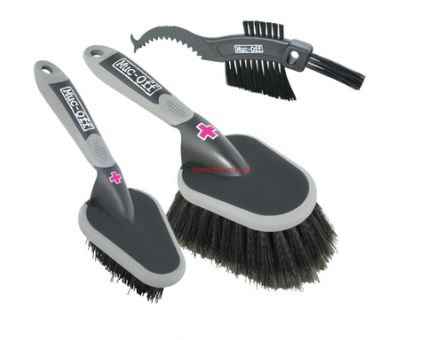 MUC-OFF - Zestaw 3 szczotek do czyszczenia motocykla