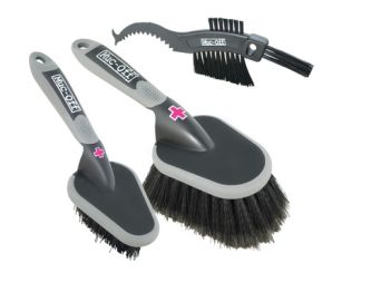 MUC-OFF - Zestaw 3 szczotek do czyszczenia motocykla