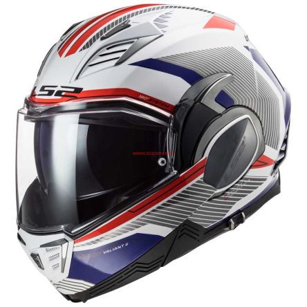 Kask Moto LS2 F900 Valiant II Revo White Red Blue 