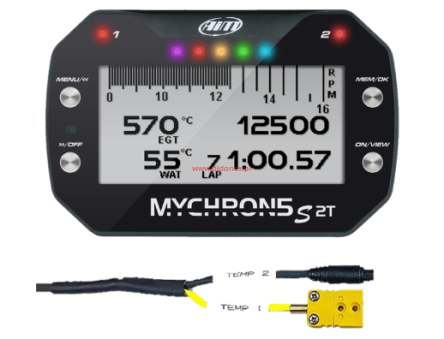 AIM MyChron 5 2T - GPS Lap Timer (2 temperatury) - Z sondą WODA + GAZ - NOWA WERSJA 