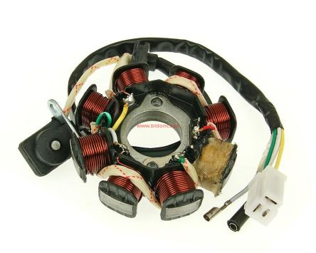 Alternator [stator] 139QMB/QMA wersja 2 [izolowany 1 zwój, wtyczka 3 pin]