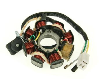Alternator [stator] 139QMB/QMA wersja 2 [izolowany 1 zwój, wtyczka 3 pin]