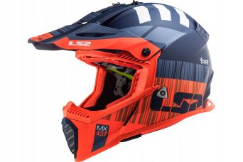 Kask motocyklowy LS2 MX437 Fast Evo XCODE Matt Orange Blue