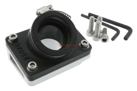 Króciec ssący z podstawą Stage6 R/T d.28mm, aluminium, Gilera / Piaggio / Peugeot leżący